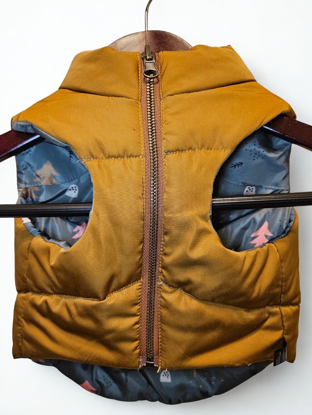 Lucy & Co. Pet's Puffer Vest in Mustard Brown